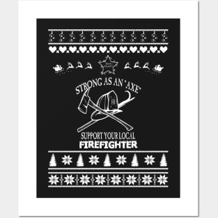 Merry Christmas FIREFIGHTER Posters and Art